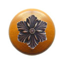 Notting Hill [NHW-725M-BZ] Wood Cabinet Knob - Opulent Flower - Maple - Antique Bronze Finish - 1 1/2" Dia.