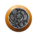 Notting Hill [NHW-729M-AP] Wood Cabinet Knob - Grapevines - Maple - Antique Pewter Finish - 1 1/2&quot; Dia.