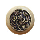 Notting Hill [NHW-729N-AB] Wood Cabinet Knob - Grapevines - Natural - Antique Brass Finish - 1 1/2" Dia.