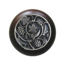 Notting Hill [NHW-729W-AP] Wood Cabinet Knob - Grapevines - Dark Walnut - Antique Pewter Finish - 1 1/2&quot; Dia.