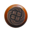 Notting Hill [NHW-739C-AC] Wood Cabinet Knob - Classic Weave - Cherry - Antique Copper Finish - 1 1/2&quot; Dia.