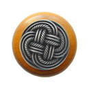 Notting Hill [NHW-739M-AP] Wood Cabinet Knob - Classic Weave - Maple - Antique Pewter Finish - 1 1/2&quot; Dia.