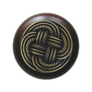 Notting Hill [NHW-739W-AB] Wood Cabinet Knob - Classic Weave - Dark Walnut - Antique Brass Finish - 1 1/2&quot; Dia.