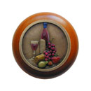 Notting Hill [NHW-740C-BHT] Wood Cabinet Knob - Best Cellar Wine - Cherry - Hand-Tinted Antique Brass Finish - 1 1/2&quot; Dia.