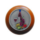 Notting Hill [NHW-740C-PHT] Wood Cabinet Knob - Best Cellar Wine - Cherry - Hand-Tinted Antique Pewter Finish - 1 1/2" Dia.