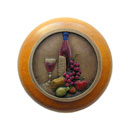 Notting Hill [NHW-740M-BHT] Wood Cabinet Knob - Best Cellar Wine - Maple - Hand-Tinted Antique Brass Finish - 1 1/2" Dia.