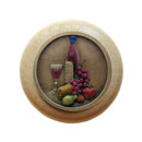 Notting Hill [NHW-740N-BHT] Wood Cabinet Knob - Best Cellar Wine - Natural - Hand-Tinted Antique Brass Finish - 1 1/2" Dia.