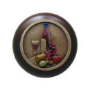 Notting Hill [NHW-740W-BHT] Wood Cabinet Knob - Best Cellar Wine - Dark Walnut - Hand-Tinted Antique Brass Finish - 1 1/2&quot; Dia.