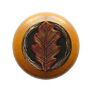 Notting Hill [NHW-744M-BHT] Wood Cabinet Knob - Oak Leaf - Maple - Hand-Tinted Antique Brass Finish - 1 1/2&quot; Dia.