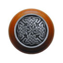 Notting Hill [NHW-757C-AP] Wood Cabinet Knob - Celtic Isles - Cherry - Antique Pewter Finish - 1 1/2&quot; Dia.