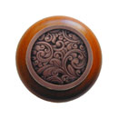 Notting Hill [NHW-759C-AC] Wood Cabinet Knob - Saddleworth - Cherry - Antique Copper Finish - 1 1/2&quot; Dia.