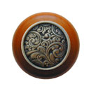 Notting Hill [NHW-759C-BZ] Wood Cabinet Knob - Saddleworth - Cherry - Antique Bronze Finish - 1 1/2" Dia.