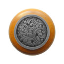 Notting Hill [NHW-759M-AP] Wood Cabinet Knob - Saddleworth - Maple - Antique Pewter Finish - 1 1/2&quot; Dia.