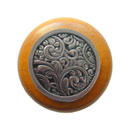 Notting Hill [NHW-759M-BN] Wood Cabinet Knob - Saddleworth - Maple - Brite Nickel Finish - 1 1/2&quot; Dia.