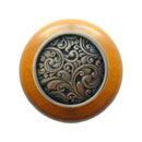 Notting Hill [NHW-759M-BZ] Wood Cabinet Knob - Saddleworth - Maple - Antique Bronze Finish - 1 1/2" Dia.