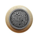 Notting Hill [NHW-759N-AP] Wood Cabinet Knob - Saddleworth - Natural - Antique Pewter Finish - 1 1/2&quot; Dia.