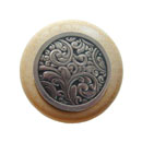 Notting Hill [NHW-759N-BN] Wood Cabinet Knob - Saddleworth - Natural - Brite Nickel Finish - 1 1/2" Dia.