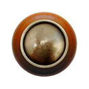 Notting Hill [NHW-761C-AB] Wood Cabinet Knob - Plain Dome - Cherry - Antique Brass Finish - 1 1/2&quot; Dia.