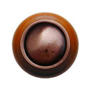 Notting Hill [NHW-761C-AC] Wood Cabinet Knob - Plain Dome - Cherry - Antique Copper Finish - 1 1/2&quot; Dia.