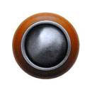 Notting Hill [NHW-761C-AP] Wood Cabinet Knob - Plain Dome - Cherry - Antique Pewter Finish - 1 1/2&quot; Dia.