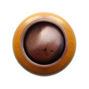 Notting Hill [NHW-761M-AC] Wood Cabinet Knob - Plain Dome - Maple - Antique Copper Finish - 1 1/2&quot; Dia.