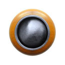 Notting Hill [NHW-761M-AP] Wood Cabinet Knob - Plain Dome - Maple - Antique Pewter Finish - 1 1/2&quot; Dia.