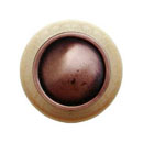 Notting Hill [NHW-761N-AC] Wood Cabinet Knob - Plain Dome - Natural - Antique Copper Finish - 1 1/2&quot; Dia.