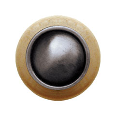 Notting Hill [NHW-761N-AP] Wood Cabinet Knob - Plain Dome - Natural - Antique Pewter Finish - 1 1/2&quot; Dia.