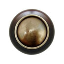 Notting Hill [NHW-761W-AB] Wood Cabinet Knob - Plain Dome - Dark Walnut - Antique Brass Finish - 1 1/2&quot; Dia.