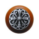 Notting Hill [NHW-776C-AP] Wood Cabinet Knob - Chateau - Cherry - Antique Pewter Finish - 1 1/2&quot; Dia.