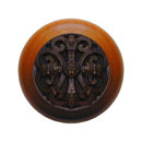 Notting Hill [NHW-776C-DB] Wood Cabinet Knob - Chateau - Cherry - Dark Brass Finish - 1 1/2&quot; Dia.