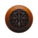 Notting Hill [NHW-776C-DB] Wood Cabinet Knob - Chateau - Cherry - Dark Brass Finish - 1 1/2" Dia.