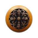 Notting Hill [NHW-776M-AB] Wood Cabinet Knob - Chateau - Maple - Antique Brass Finish - 1 1/2&quot; Dia.