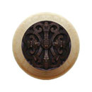 Notting Hill [NHW-776N-DB] Wood Cabinet Knob - Chateau - Natural - Dark Brass Finish - 1 1/2" Dia.