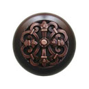 Notting Hill [NHW-776W-AC] Wood Cabinet Knob - Chateau - Dark Walnut - Antique Copper Finish - 1 1/2&quot; Dia.