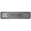 Notting Hill [NHP-302-AP] Solid Pewter Cabinet Pull Handle - Cutlery - Horizontal Text - Antique Pewter Finish - 4" L