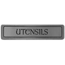 Notting Hill [NHP-303-AP] Solid Pewter Cabinet Pull Handle - Utensils - Horizontal Text - Antique Pewter Finish - 4" L