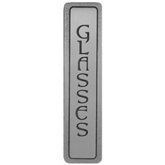 Notting Hill [NHP-307-AP] Solid Pewter Cabinet Pull Handle - Glasses - Vertical Text - Antique Pewter Finish - 4&quot; L