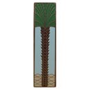 Notting Hill [NHP-322-AB-B] Solid Pewter Cabinet Pull Handle - Royal Palm - Vertical - Antique Brass Finish - Pale Blue - 4" L