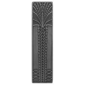 Notting Hill [NHP-322-AP] Solid Pewter Cabinet Pull Handle - Royal Palm - Vertical - Antique Pewter Finish - 4" L