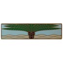 Notting Hill [NHP-323-AB-B] Solid Pewter Cabinet Pull Handle - Royal Palm - Horizontal - Antique Brass Finish - Pale Blue - 4&quot; L