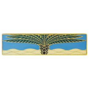 Notting Hill [NHP-323-AB-C] Solid Pewter Cabinet Pull Handle - Royal Palm - Horizontal - Antique Brass Finish - Periwinkle - 4" L