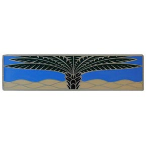 Notting Hill [NHP-323-AP-C] Solid Pewter Cabinet Pull Handle - Royal Palm - Horizontal - Antique Pewter Finish - Periwinkle - 4" L