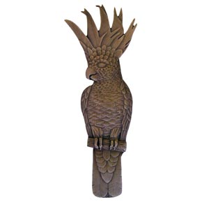Notting Hill [NHP-325-DB-R] Solid Pewter Cabinet Pull Handle - Cockatoo - Vertical - Right Side - Dark Brass Finish - 4 5/8" L