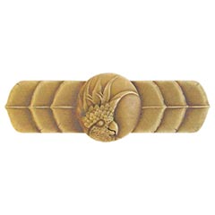 Notting Hill [NHP-326-AB-L] Solid Pewter Cabinet Pull Handle - Cockatoo - Horizontal - Left Side - Antique Brass Finish - 4 1/4&quot; L