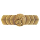 Notting Hill [NHP-326-AB-L] Solid Pewter Cabinet Pull Handle - Cockatoo - Horizontal - Left Side - Antique Brass Finish - 4 1/4" L