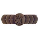 Notting Hill [NHP-326-DB-L] Solid Pewter Cabinet Pull Handle - Cockatoo - Horizontal - Left Side - Dark Brass Finish - 4 1/4&quot; L