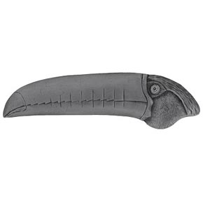 Notting Hill [NHP-330-AP-R] Solid Pewter Cabinet Pull Handle - Toucan - Right Side - Antique Pewter Finish - 4 3/8" L
