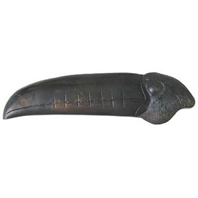 Notting Hill [NHP-330-DB-R] Solid Pewter Cabinet Pull Handle - Toucan - Right Side - Dark Brass Finish - 4 3/8" L