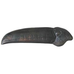 Notting Hill [NHP-330-DB-R] Solid Pewter Cabinet Pull Handle - Toucan - Right Side - Dark Brass Finish - 4 3/8" L